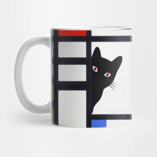 Mondrian Trafalgar Square with Cute Funny Cats Mug